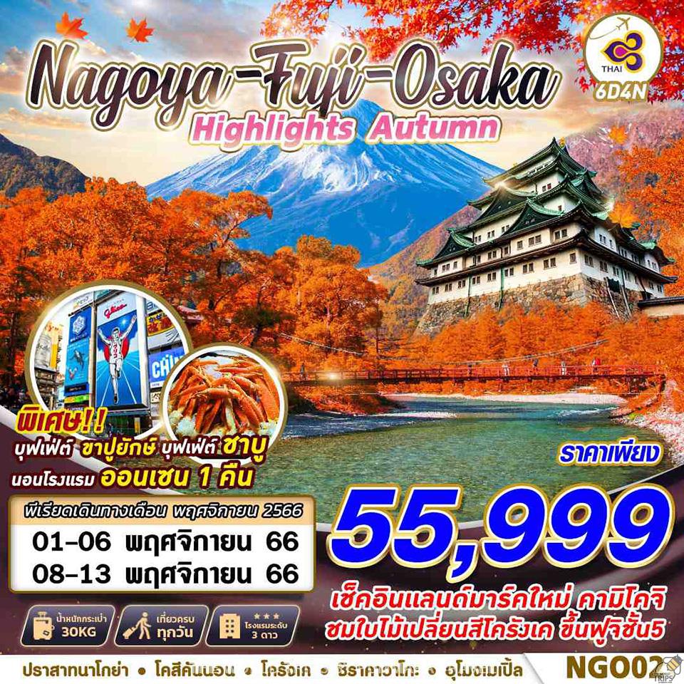 WTPT0485 : NAGOYA - FUJI - OSAKA HIGHLIGHTS AUTUMN