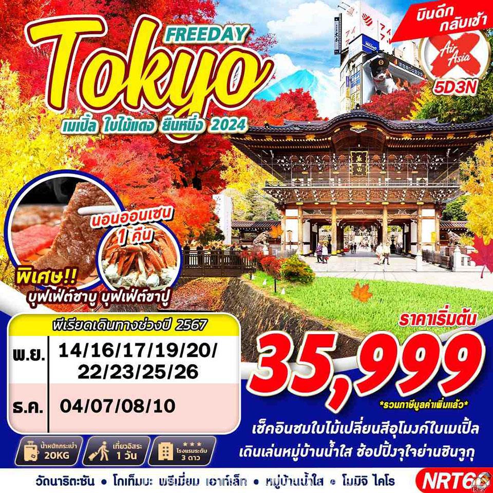 WTPT0903 :  DMK TOKYO เมเปิ้ล ใบไม้แดง ยืนหนึ่ง 2024 (FREEDAY บินดึก) NOV-DEC 5D3N